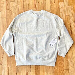NWT Athleta Forever Fleece Crewneck Sweatshirt Heather Fog Light Gray size Small